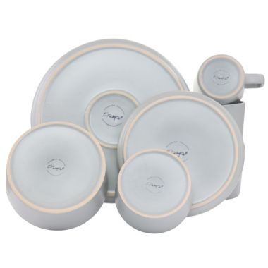 Elama Luxmatte Light Grey 20 Piece Dinnerware Set. View a larger version of this product image.