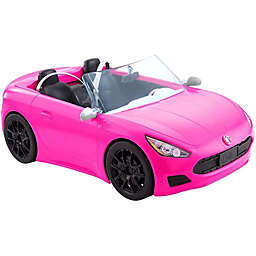 Barbie Convertible 2-Seater Vehicle, Pink Car with Rolling Wheels & Realistic Details