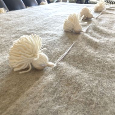 BeldiNest Handwoven Moroccan Wool Blanket Solid Color (white, Grey) 118"x78". View a larger version of this product image.