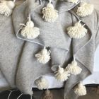 Alternate image 3 for BeldiNest Handwoven Moroccan Wool Blanket Solid Color (white, Grey) 118"x78"