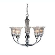 Elegant Designs Home Decorative 5 Light Glass Ceiling Glacier Petal Chandelier - Chrome
