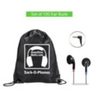 Alternate image 0 for HamiltonBuhl - Earbuds 100 Pack Sack-O-Phones With Bag