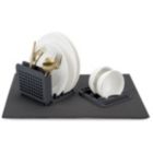 Alternate image 0 for Grand Fusion Dish Drying Rack and Ultra Absorbent Microfiber Mat, Dark Gray