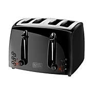 Black and Decker 4-Slice Toaster with Extra Wide Slots in Black