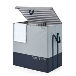 Nautica Folded Large Storage Trunk W/ Lid, Grey Block