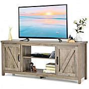 Costway 59 Inches TV Stand Media Console Center with Storage Cabinet-Natural
