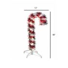 Alternate image 1 for Kurt Adler 4-Foot Pre-Lit Red and White LED Tinsel Candy Cane