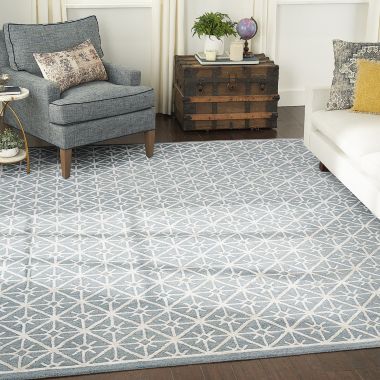 Nicole Curtis Series 2 7'9" x 9'9" Light Blue Indoor Rug. View a larger version of this product image.