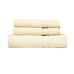 Ninety Six Zero Twist Light Yellow 3 Pieces Towel Set with 1 Bath Towel and 2 Hand Towels