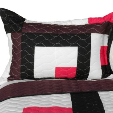 Blancho Bedding Chocolate Kingdom 3PC Vermicelli-Quilted Patchwork Quilt Set (Full/Queen Size). View a larger version of this product image.