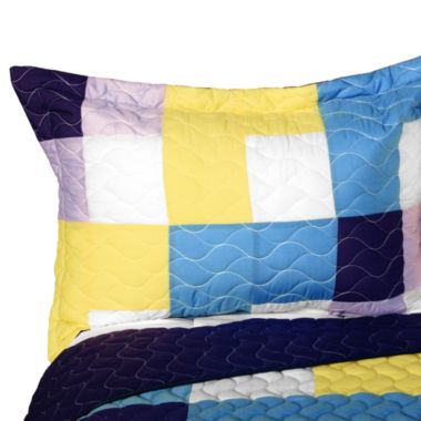 Blancho Bedding Purple Feelings 3PC Vermicelli - Quilted Patchwork Quilt Set (Full/Queen Size). View a larger version of this product image.