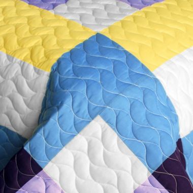 Blancho Bedding Purple Feelings 3PC Vermicelli - Quilted Patchwork Quilt Set (Full/Queen Size). View a larger version of this product image.