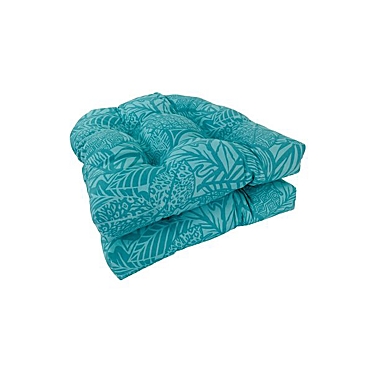 Pillow Perfect Outdoor Maven Preview Lagoon Blue 3 Piece Cushion Seat Set. View a larger version of this product image.