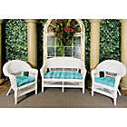 Alternate image 2 for Pillow Perfect Outdoor Maven Preview Lagoon Blue 3 Piece Cushion Seat Set