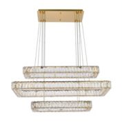 Elegant Lighting Home Decorative Monroe 42 inch LED triple rectangle pendant - Gold