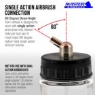 Alternate image 1 for Master Airbrush 10 Pack Master Airbrush TB-003, 3/4 oz Glass Jar Bottles with 60 degree Down Angle Adaptor Lid Assembly, Single-Action Siphon