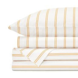 Standard Textile Home - Percale Sheet Set, Ochre Stripe, King