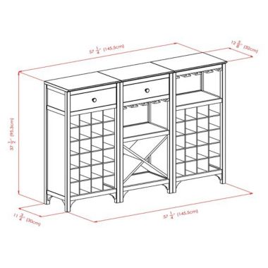 Ancona 3-Pc Modular Wine Cabinet Set, Espresso. View a larger version of this product image.