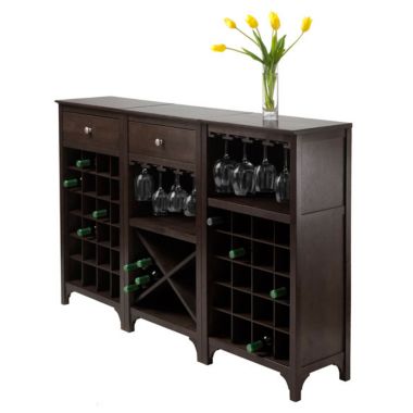 Ancona 3-Pc Modular Wine Cabinet Set, Espresso. View a larger version of this product image.