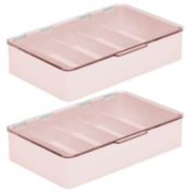mDesign Plastic Glasses Storage Organizer Box, 5 Sections, 2 Pack