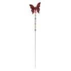 Alternate image 0 for GCI 21" Maroon Beaded Acrylic Flying Butterfly Metal Garden Pick
