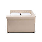 Alternate image 2 for Baxton Studio Mabelle Modern And Contemporary Beige Fabric Upholstered Full Size Daybed With Trundle - Beige