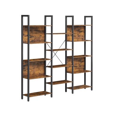 BreeBe Industrial Brown Bookcase with 14 Storage Shelves. View a larger version of this product image.