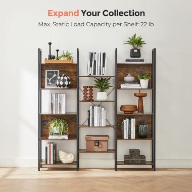 BreeBe Industrial Brown Bookcase with 14 Storage Shelves. View a larger version of this product image.