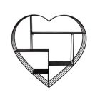 Alternate image 0 for Kingston Living 31.5" Black Heart Shaped Wall Shelf