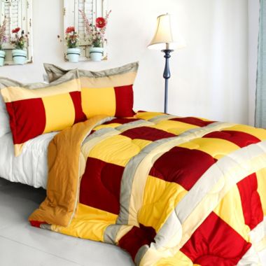 Blancho Bedding Dazzling Brilliance Quilted Patchwork Down Alternative Comforter Set (Twin Size). View a larger version of this product image.