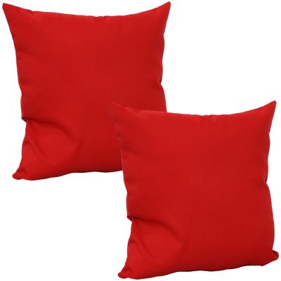 2 Pack Outdoor Throw Pillows Red Patio Backyard Porch Deck 15x15