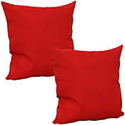 Sunnydaze Indoor/Outdoor Polyester Decorative Square Throw Accent Pillows for Patio or Living Room - 15" - Red - 2pk