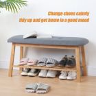 Alternate image 2 for Kitcheniva Bamboo Shoe Rack Bench Cushion Seat 2-Tier