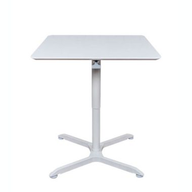 Luxor 36" Pneumatic Height Adjustable Square Cafe Table - White. View a larger version of this product image.
