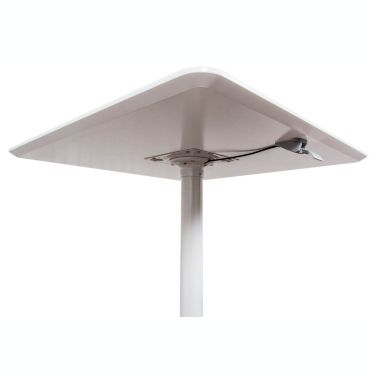 Luxor 36" Pneumatic Height Adjustable Square Cafe Table - White. View a larger version of this product image.
