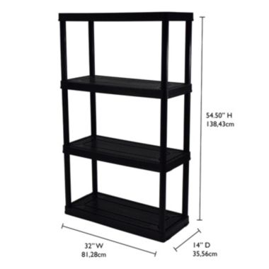 Gracious Living 4-Shelf Fixed Height Ventilated Medium Duty Shelving Unit. View a larger version of this product image.