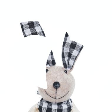 Gallerie II Farmhouse Bobble Bunny Rabbit Buffalo Check Easter Figurine Decoration. View a larger version of this product image.