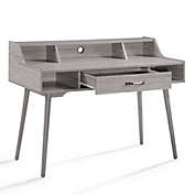 Contemporary Home Living 47" Slate Gray Contemporary Solid Rectangular Home Office Desk