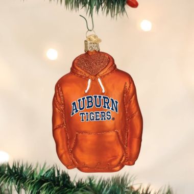 Old World Christmas 62403 Glass Blown Auburn Hoodie Ornament. View a larger version of this product image.