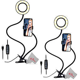Teds 2 Pieces Selfie Ring Light with Cell Phone Holder and Desk Clamp Clip for Live Streaming