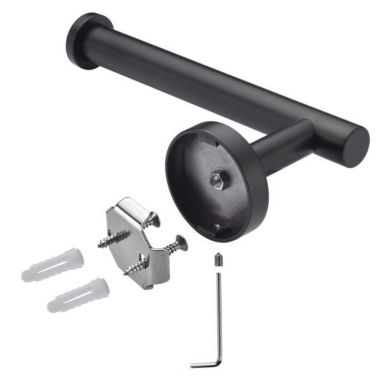 Infinity Merch Toilet Paper Holder Matte SUS304 Stainless Steel in Black. View a larger version of this product image.