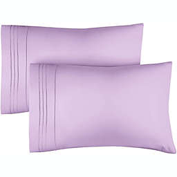 CGK Unlimited Pillowcase Set of 2 Soft Double Brushed Microfiber - King - Lavender