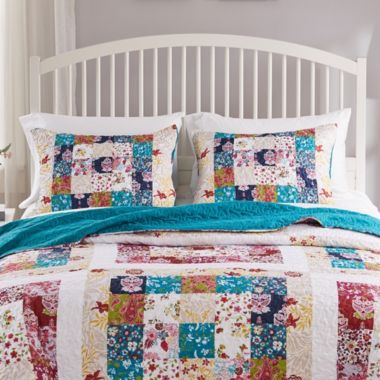 Greenland Home Fashions Harmony Quilted Pillow Sham - Standard 20x26", Teal. View a larger version of this product image.