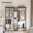Alternate image 1 for SONGMICS Clothes Rack with Shelves, Garment Rack for Hanging Clothes, Heavy Duty Closet Rack, Steel Portable Closet with Fabric Storage Boxes, Adjustable Shelves, for Bedroom, Black