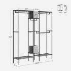 Alternate image 3 for SONGMICS Clothes Rack with Shelves, Garment Rack for Hanging Clothes, Heavy Duty Closet Rack, Steel Portable Closet with Fabric Storage Boxes, Adjustable Shelves, for Bedroom, Black