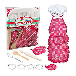 Kitcheniva 11-Pieces Kids Cooking Baking Costume Chef Apron Hat Girl