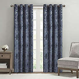 JLA Home SUNSMART Total Blackout Grommet Top Curtain Panel with Navy Finish