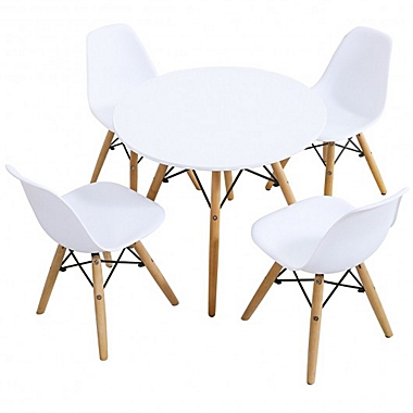 Costway 5 Piece Kids Mid-Century Modern Table Chairs Set. View a larger version of this product image.