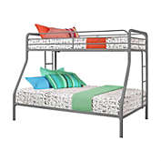 Slickblue Twin over Full size Sturdy Metal Bunk Bed in Silver Finish
