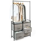 Alternate image 3 for Hivago 5 Fabric Drawers Dresser with Metal Frame and Wooden Top